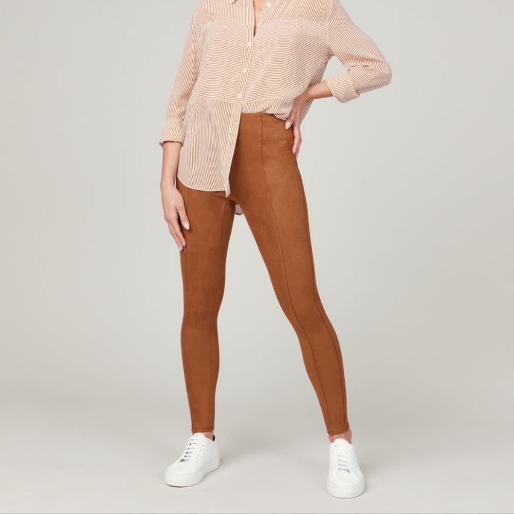 Spanx Faux Suede Leggings in Carmel NWT